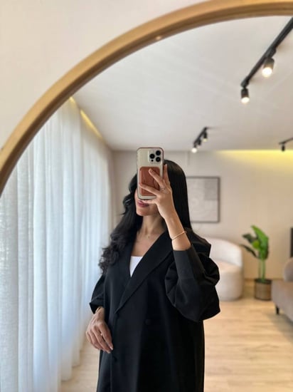 عباية الفخامة عباية كتان سوداء