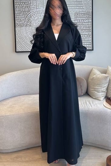 عباية الفخامة عباية كتان سوداء