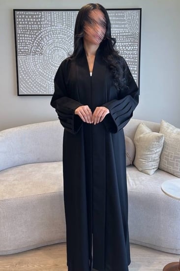 عباية كتان بأكمام كسرات