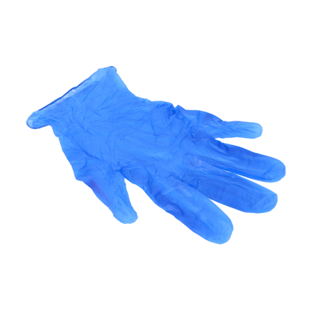 كرتون قفازات طبية هيفيا فينيل ازرق - مثالية النظافة