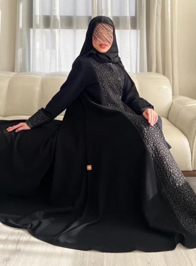 عباية كلوش كريب سيراميك وجاكار هندي (036)