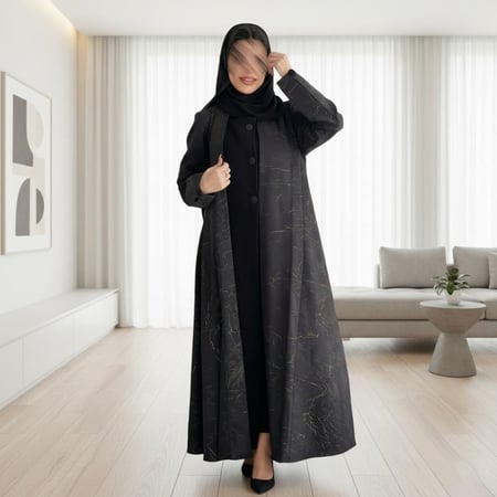 عباية كلوش جاكار هندي ومن الداخل كريب سيراميك من عامرية