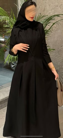 عباية بليزر كلوش بكسرات أنيقة (044)