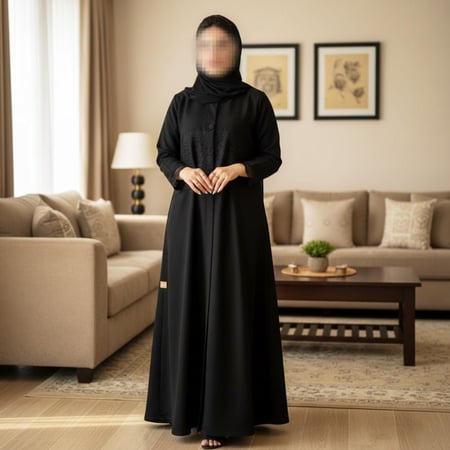 عباية بليزر كلوش دانتيل من الوسط ومبطن