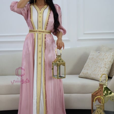 جلابية بشت قطعتين لحمي أنيقة للمناسبات