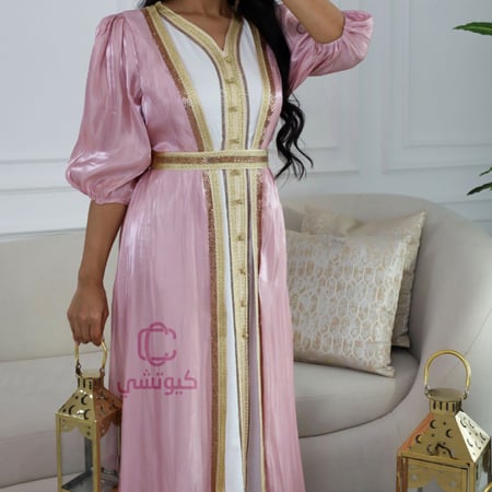 جلابية بشت قطعتين لحمي أنيقة للمناسبات