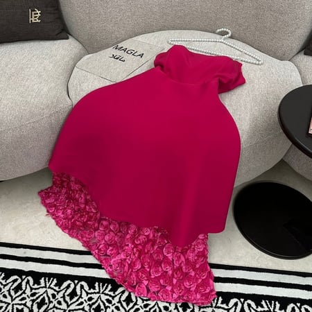 فستان سهره ميد لون وردي