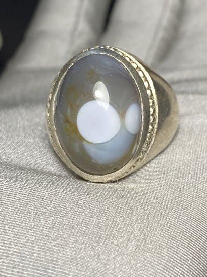خاتم فضه بحجر سليماني هندي صياغه ايرانيه