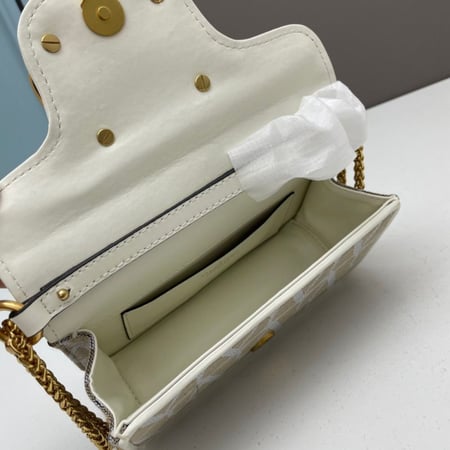 شنطة فالنتينو بني - حواف بيضاء