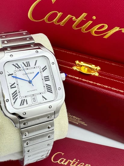 ساعة Cartier فخمة مع الملحقات