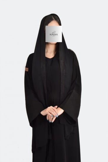 عباية سوداء كريب ملكي N3