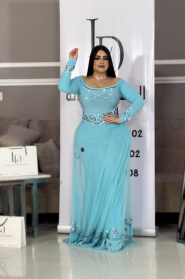 فستان كلوش تل سماوي