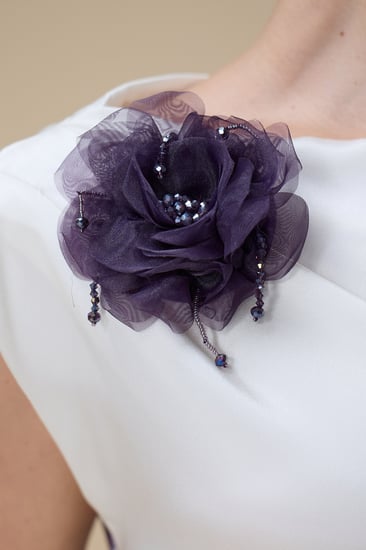 فستان ميدي أوف شولدر بطبعة زهور