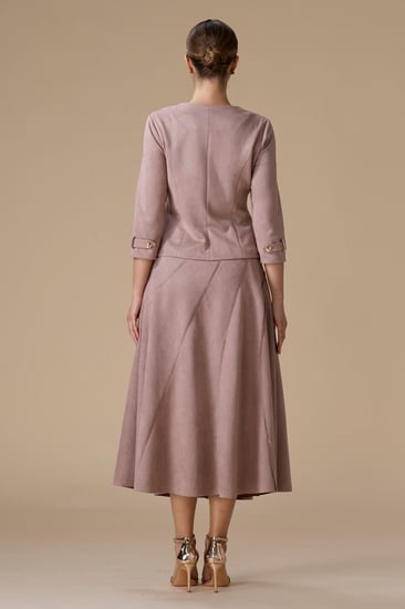 طقم وردي شامواه بجاكيت كلاسيكي