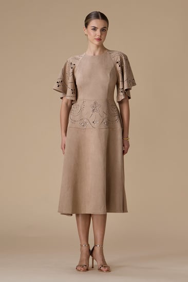 فستان بيج ميدي بأكمام كاب