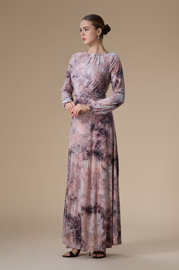 فستان موف طويل شيفون