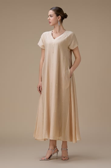 جلابية ماكسي بيج بتطريز ناعم