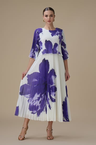 فستان طويل بليسيه مورد