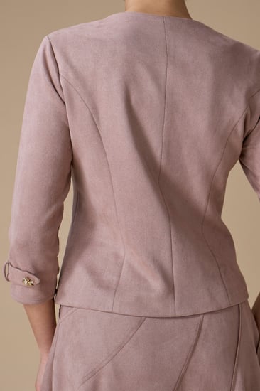 طقم وردي شامواه بجاكيت كلاسيكي