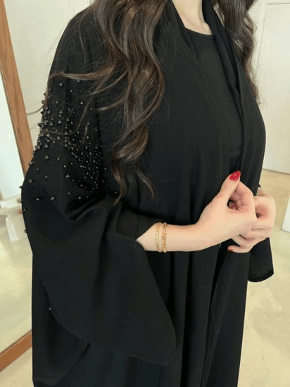 عباية تطريز اسود