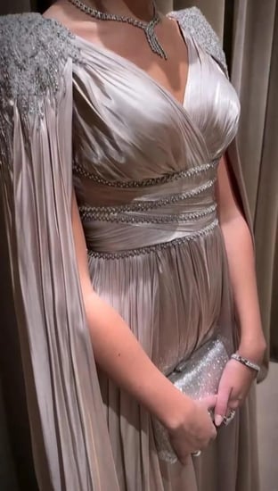 فستان سهرة بخامه كرنكل تطريز يدوي فاخر 0130