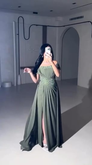 فستان سهره باربي وشيفون المزين بالتطريز اليدوي