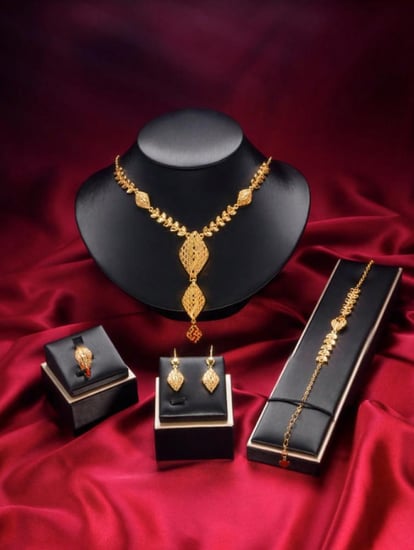 4 قطع طقم مجوهرات عروس