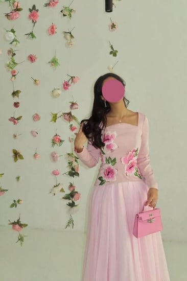 فستان كم طويل تطريز