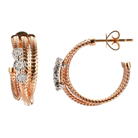 حلق ذهب عيار 18 و ألماس VS-SI