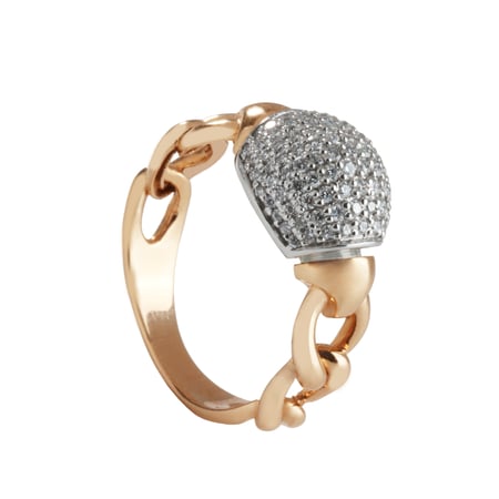 خاتم ذهب وردي عيار 18 و ألماس مدور VS-SI