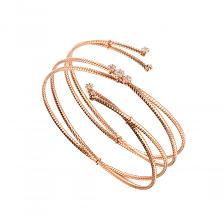 إسوارة ذهب وردي عيار 18 و ألماس VS-SI