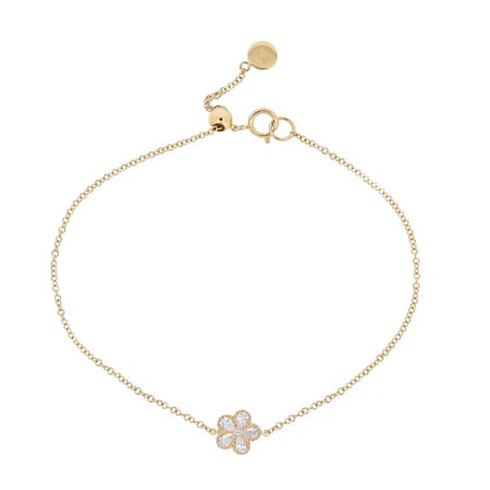 اسوارة وردة ناعمة بألماس مدور ودمعة