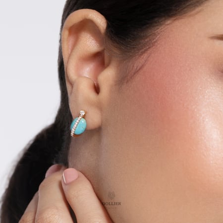 حلق هوب سقنتشر بحجر الفيروز