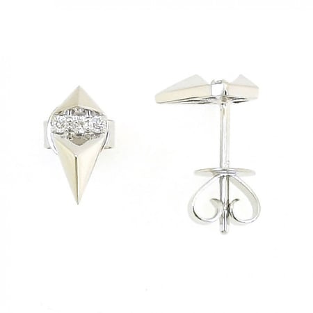 حلق ناعم مرصع بثلاث ألماسات