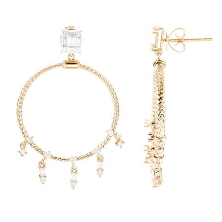 حلق ذهب وألماس