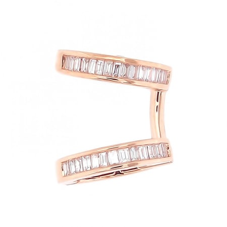 حلق فردة واحدة ذهب وردي عيار 18 و ألماس مدور VS-SI