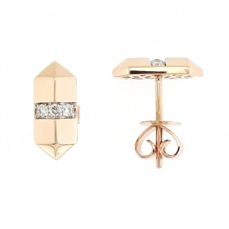 حلق عيار 18 و ألماس مدور VS-SI