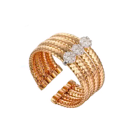 خاتم ذهب عيار 18 و ألماس مدور VS-SI