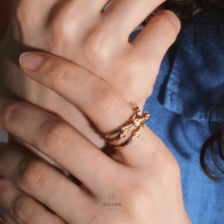 خاتم مميز بألماس مدور