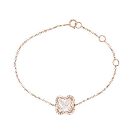 اسوارة وردة بألماس مدور ودمعة