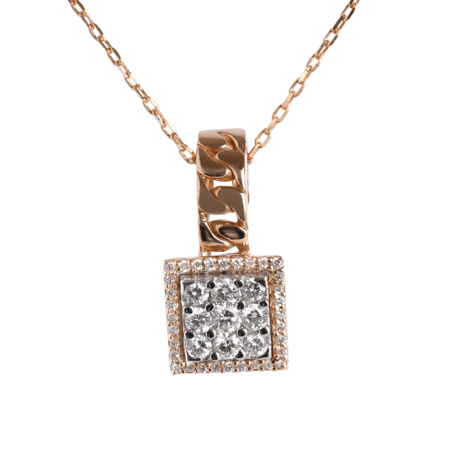 تعليقة ذهب وردي عيار 18 وألماس مدور VS-SI