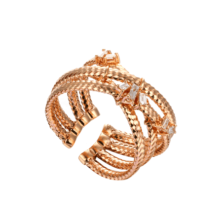 خاتم ذهب عيار 18 و ألماس باجيت VS-SI