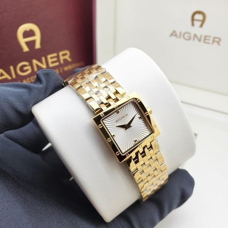 ساعات نسائية ماركة - AIGNER أيطار ذهبي بالكامل مينا أبيض نسائية