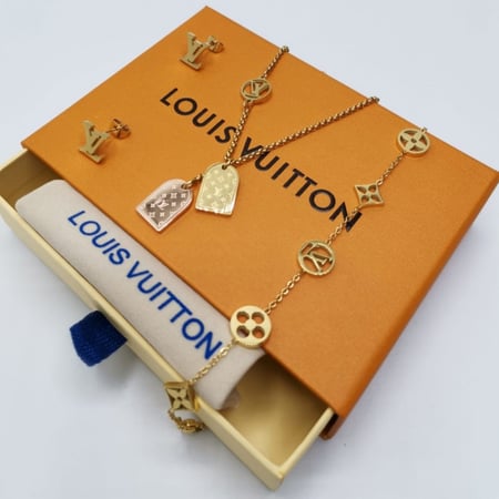 طقم ماركة لويس فيتون حلق سلسال اسواره 4