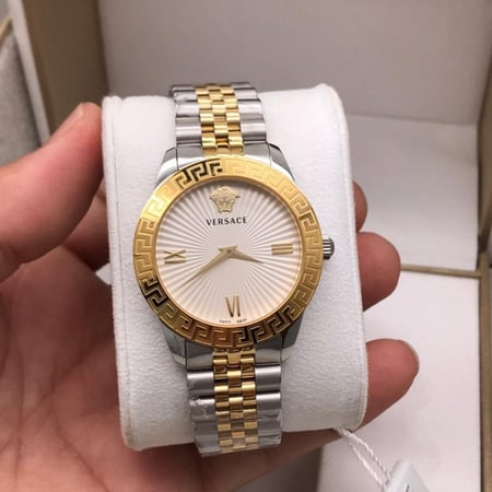 ساعات نسائية ماركة - فيرزاتشي ذهبي وفضي مينا أبيض نسائية