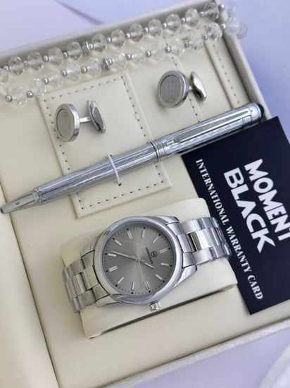 طقم مومنت بلاك - قلم وساعة وكبك مع سبحة