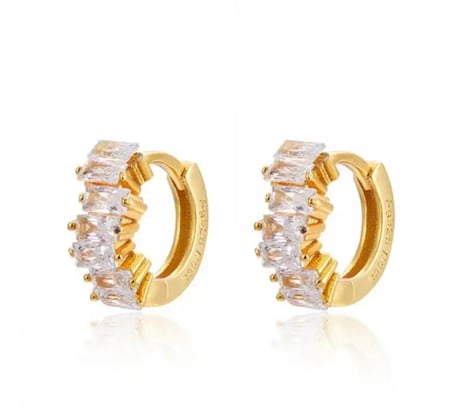 زوج حلق فضة hoop