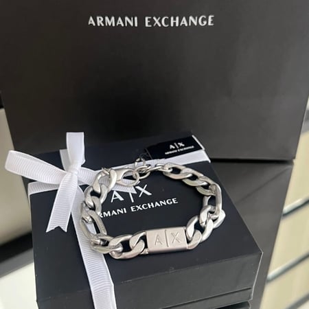 سوار رجالي ارماني فضي