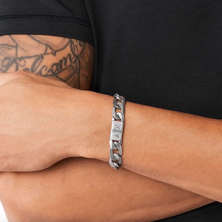 سوار رجالي ستيل فضي من براند ارماني