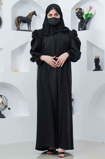 عبايات شتويةكلوش مناسبات شك خرز كرستال ملونه ساترة دوامات جاكار عباية